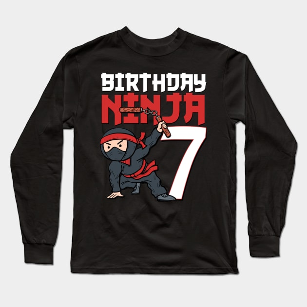 7Th Ninja I'M 7 Bday Best Long Sleeve T-Shirt by SnugFarm